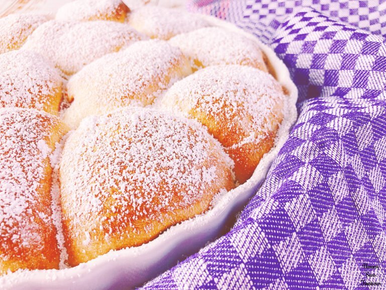 Buchteln Pluffy sweet rolls in the baking dish