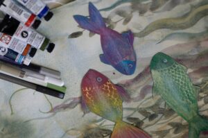 Fish in paper