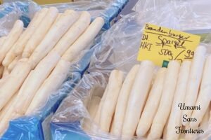 white asparagus in the market